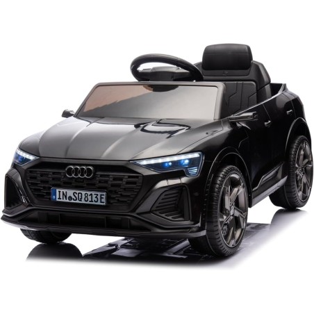 Auto Elettrica Bambini Audi SQ8 e-tron 12V Nera 1-4 Anni Telecomando LED Pelle