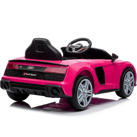 Auto Elettrica Bambini Audi R8 Spyder 12V Rosa 1-4 Anni Telecomando LED Pelle