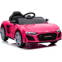 Auto Elettrica Bambini Audi R8 Spyder 12V Rosa 1-4 Anni Telecomando LED Pelle