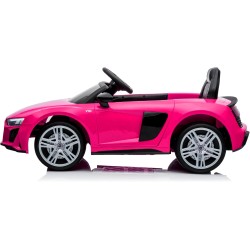 Auto Elettrica Bambini Audi R8 Spyder 12V Rosa 1-4 Anni Telecomando LED Pelle