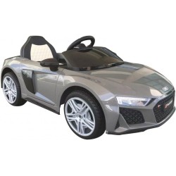 Auto Elettrica Bambini Audi R8 Spyder 12V Grigia 1-4 Anni Telecomando LED Pelle