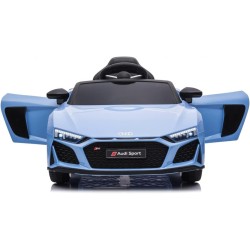 Auto Elettrica Bambini Audi R8 Spyder 12V Blu 1-4 Anni Telecomando LED Pelle