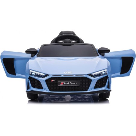 Auto Elettrica Bambini Audi R8 Spyder 12V Blu 1-4 Anni Telecomando LED Pelle