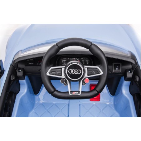 Auto Elettrica Bambini Audi R8 Spyder 12V Blu 1-4 Anni Telecomando LED Pelle