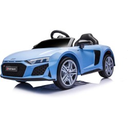 Auto Elettrica Bambini Audi R8 Spyder 12V Blu 1-4 Anni Telecomando LED Pelle