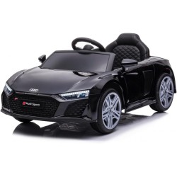 Auto Elettrica Bambini Audi R8 Spyder 12V Nera 1-4 Anni Telecomando LED Pelle