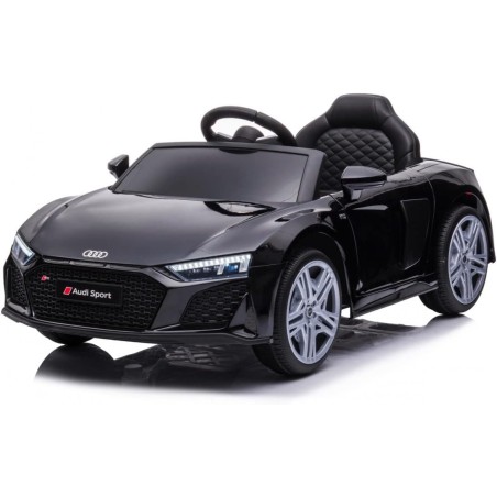 Auto Elettrica Bambini Audi R8 Spyder 12V Nera 1-4 Anni Telecomando LED Pelle