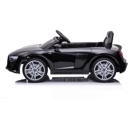 Auto Elettrica Bambini Audi R8 Spyder 12V Nera 1-4 Anni Telecomando LED Pelle