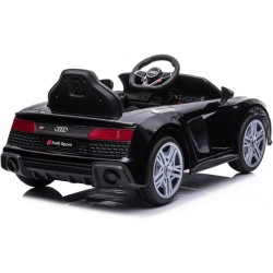 Auto Elettrica Bambini Audi R8 Spyder 12V Nera 1-4 Anni Telecomando LED Pelle