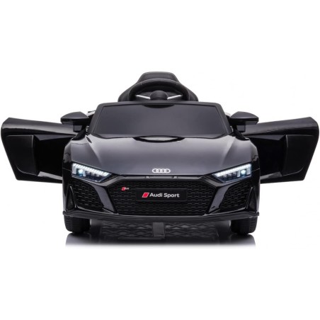 Auto Elettrica Bambini Audi R8 Spyder 12V Nera 1-4 Anni Telecomando LED Pelle