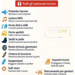 Auto Elettrica Bambini Audi R8 Spyder 12V Gialla 1-4 Anni Telecomando LED Pelle