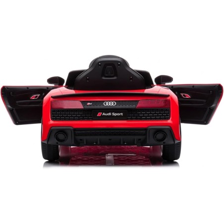 Auto Elettrica Bambini Audi R8 Spyder 12V Rossa 1-4 Anni Telecomando LED Pelle