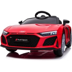 Auto Elettrica Bambini Audi R8 Spyder 12V Rossa 1-4 Anni Telecomando LED Pelle