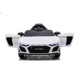 Auto Elettrica Bambini Audi R8 Spyder 12V Bianca 1-4 Anni Telecomando LED Pelle
