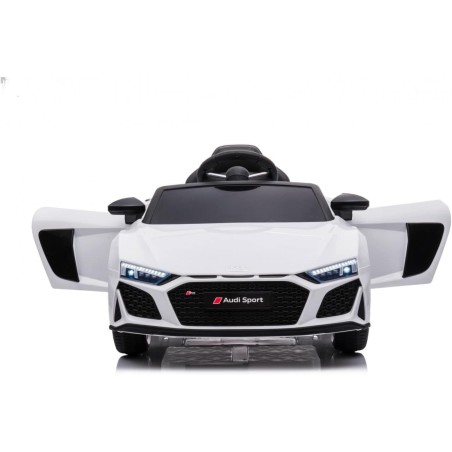 Auto Elettrica Bambini Audi R8 Spyder 12V Bianca 1-4 Anni Telecomando LED Pelle