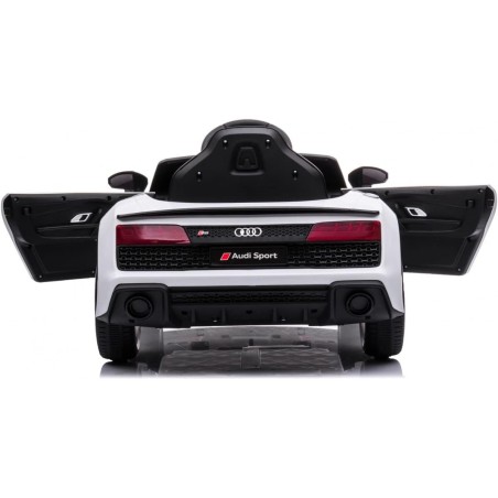 Auto Elettrica Bambini Audi R8 Spyder 12V Bianca 1-4 Anni Telecomando LED Pelle