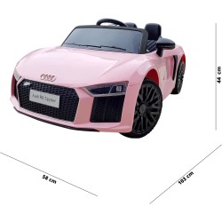 Auto Elettrica Bambini Audi R8 Spyder 12V Rosa 1-4 Anni Telecomando LED MP3