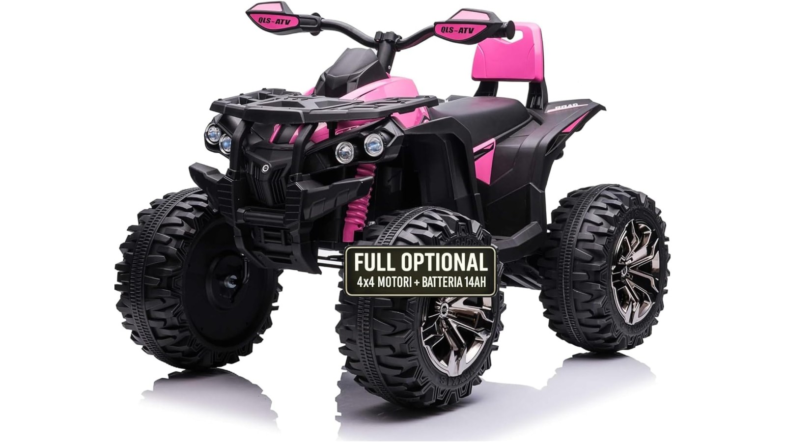 Quad Elettrico Bambini ATV 12V 14Ah 4x4 Rosa 1-4 Anni Sospensioni LED MP3