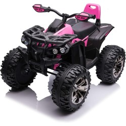 Quad Elettrico Bambini ATV 12V 14Ah 4x4 Rosa 1-4 Anni Sospensioni LED MP3