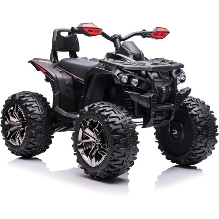 Quad Elettrico Bambini ATV 12V 14Ah 4x4 Nero 1-4 Anni Sospensioni LED MP3