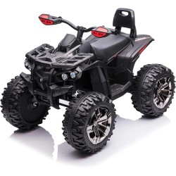 Quad Elettrico Bambini ATV 12V 14Ah 4x4 Nero 1-4 Anni Sospensioni LED MP3