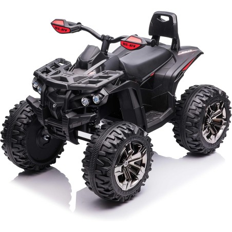 Quad Elettrico Bambini ATV 12V 14Ah 4x4 Nero 1-4 Anni Sospensioni LED MP3