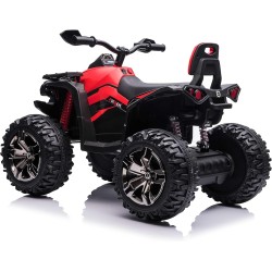 Quad Elettrico Bambini ATV 12V 14Ah 4x4 Rosso 1-4 Anni Sospensioni LED MP3