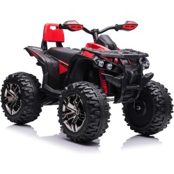 Quad Elettrico Bambini ATV 12V 14Ah 4x4 Rosso 1-4 Anni Sospensioni LED MP3