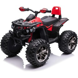 Quad Elettrico Bambini ATV 12V 14Ah 4x4 Rosso 1-4 Anni Sospensioni LED MP3