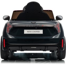 Auto Elettrica Bambini Mini Cooper S Cabrio 12V Nera 1-4 Anni Telecomando LED