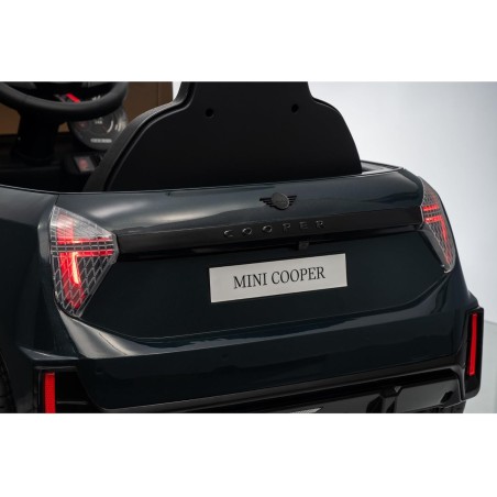 Auto Elettrica Bambini Mini Cooper S Cabrio 12V Nera 1-4 Anni Telecomando LED