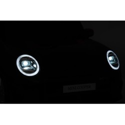 Auto Elettrica Bambini Mini Cooper S Cabrio 12V Nera 1-4 Anni Telecomando LED