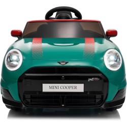 Auto Elettrica Bambini Mini Cooper S Cabrio 12V Verde 1-4 Anni Telecomando LED