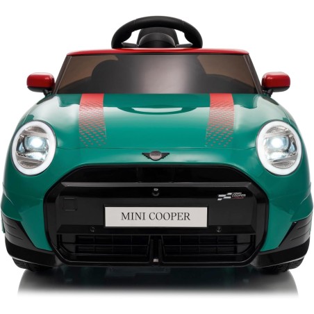 Auto Elettrica Bambini Mini Cooper S Cabrio 12V Verde 1-4 Anni Telecomando LED