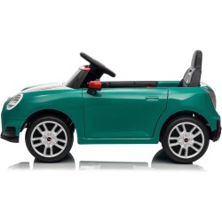 Auto Elettrica Bambini Mini Cooper S Cabrio 12V Verde 1-4 Anni Telecomando LED
