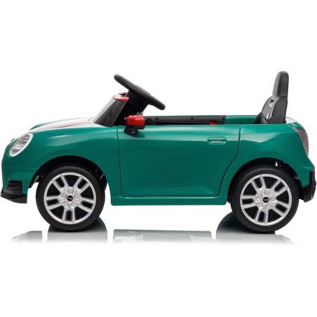 Auto Elettrica Bambini Mini Cooper S Cabrio 12V Verde 1-4 Anni Telecomando LED