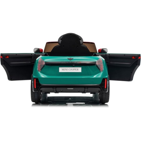 Auto Elettrica Bambini Mini Cooper S Cabrio 12V Verde 1-4 Anni Telecomando LED