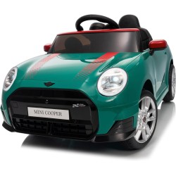 Auto Elettrica Bambini Mini Cooper S Cabrio 12V Verde 1-4 Anni Telecomando LED