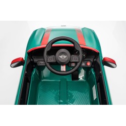 Auto Elettrica Bambini Mini Cooper S Cabrio 12V Verde 1-4 Anni Telecomando LED