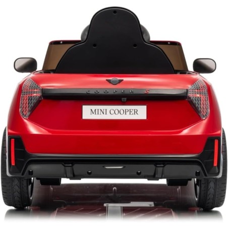 Auto Elettrica Bambini Mini Cooper S Cabrio 12V Rossa 1-4 Anni Telecomando LED