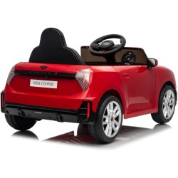 Auto Elettrica Bambini Mini Cooper S Cabrio 12V Rossa 1-4 Anni Telecomando LED