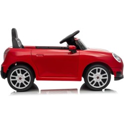 Auto Elettrica Bambini Mini Cooper S Cabrio 12V Rossa 1-4 Anni Telecomando LED