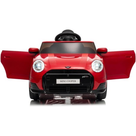 Auto Elettrica Bambini Mini Cooper S Cabrio 12V Rossa 1-4 Anni Telecomando LED