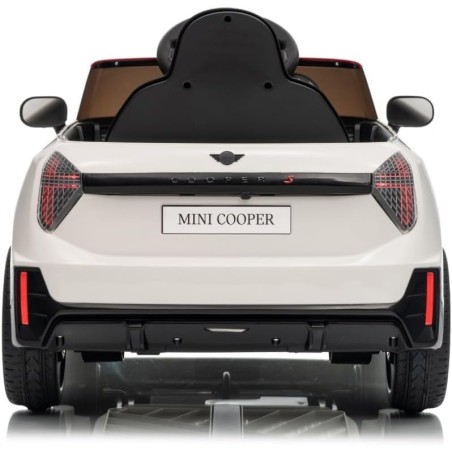 Auto Elettrica Bambini Mini Cooper S Cabrio 12V Bianca 1-4 Anni Telecomando LED