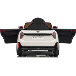 Auto Elettrica Bambini Mini Cooper S Cabrio 12V Bianca 1-4 Anni Telecomando LED