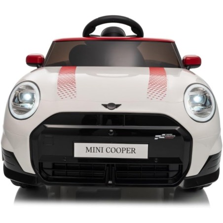 Auto Elettrica Bambini Mini Cooper S Cabrio 12V Bianca 1-4 Anni Telecomando LED