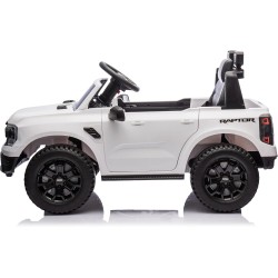 Auto Elettrica Bambini Ford Ranger Raptor 12V Bianco 1-4 Anni Telecomando Gomma