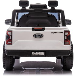 Auto Elettrica Bambini Ford Ranger Raptor 12V Bianco 1-4 Anni Telecomando Gomma
