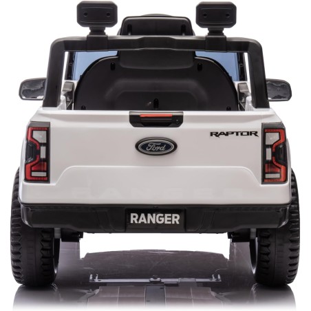 Auto Elettrica Bambini Ford Ranger Raptor 12V Bianco 1-4 Anni Telecomando Gomma