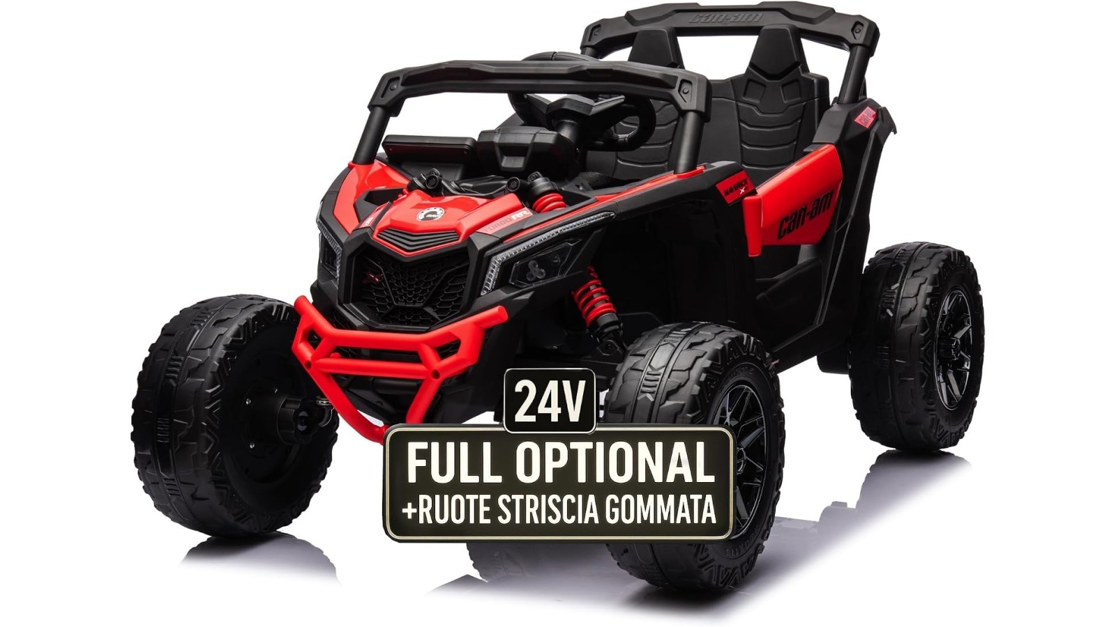 Auto Elettrica Bambini Can-Am Maverick 24V Rosso 1-5 Anni Telecomando 2x200W